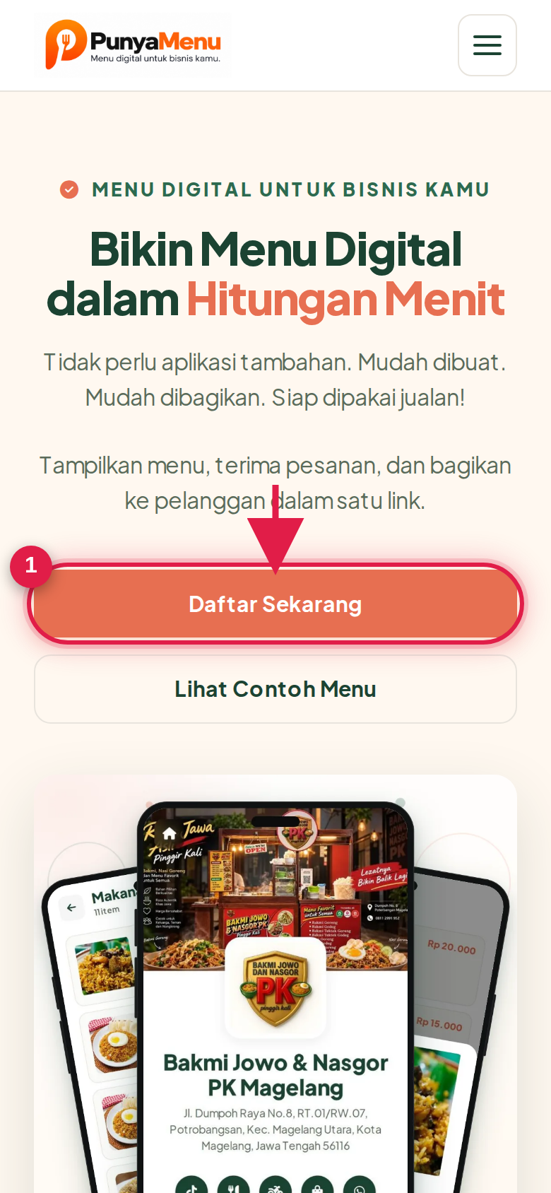 Membuka PunyaMenu