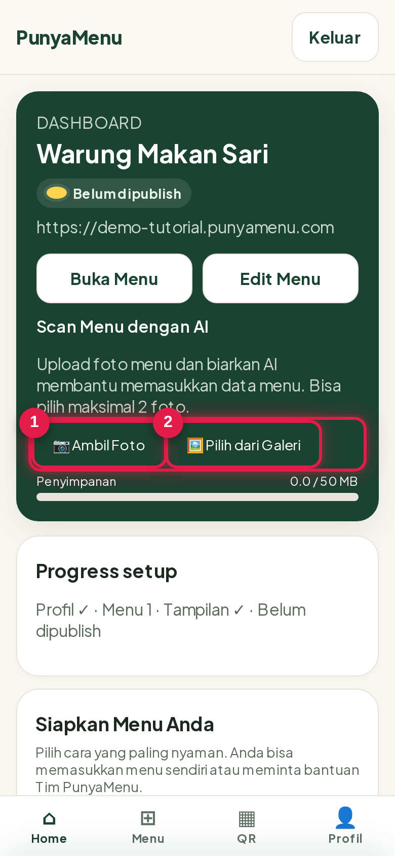 Scan Menu dengan AI